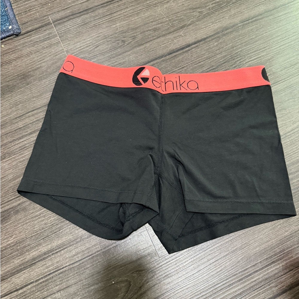 Ethika Women's Black Shorts with orange Waistband